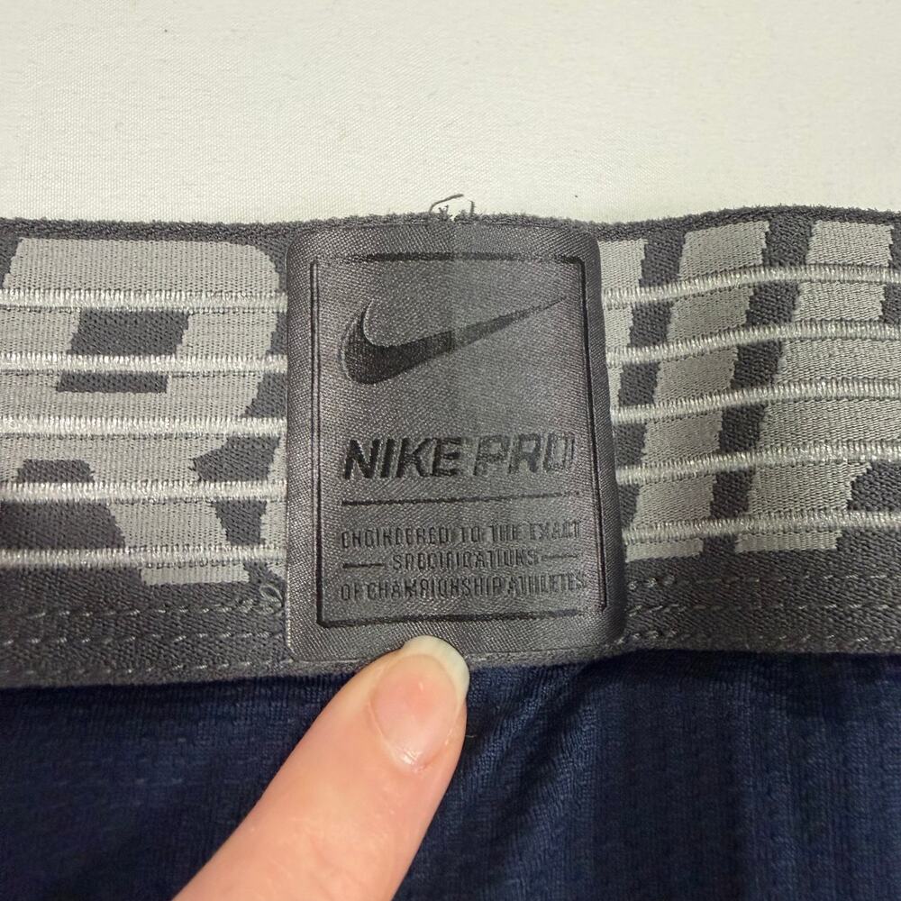 Nike Pro Men’s L Compression Tights Navy Gray Athletic Base Layer Training Pants - Picture 3 of 8